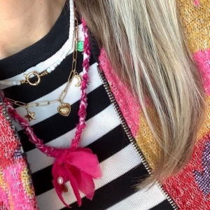Bandana ketting fuchsia