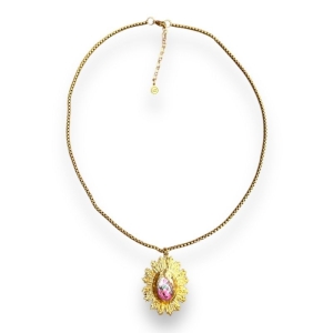 Handbeschilderde zoetwaterparel i.c.m. Tamer necklace 