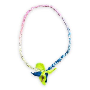 Bandana ketting Lime-blue-pink